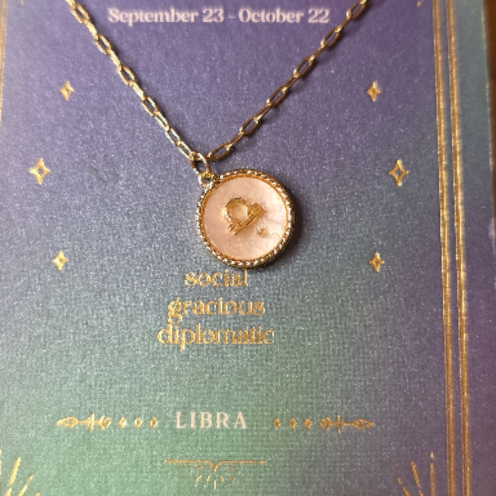 Gold Libra Pendant Necklace